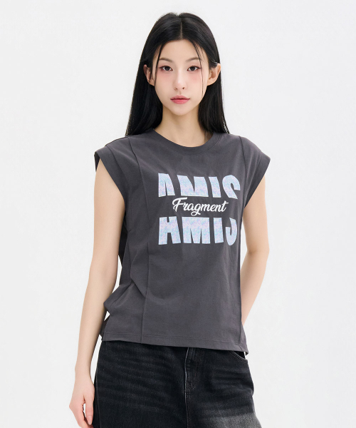CHASECULT（チェイスカルト）の「レディースクールグラフィックスリーブレスTシャツ-FCRG5961E0L（Tシャツ/カットソー・レディース・チャコールグレー・85/90）」の3枚目の写真