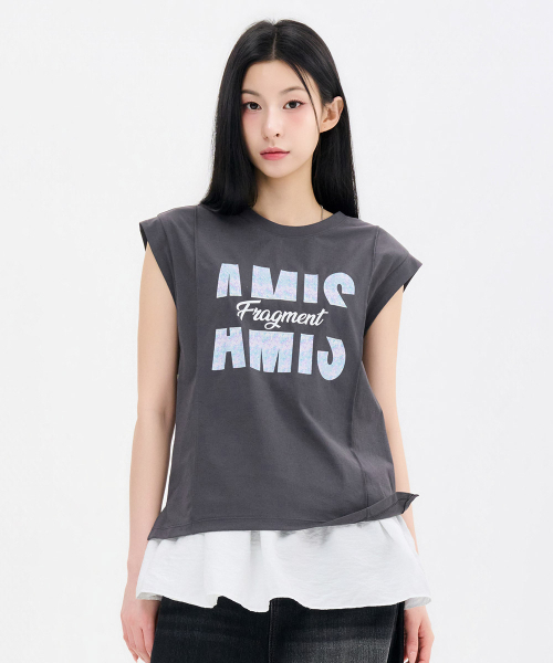 CHASECULT（チェイスカルト）の「レディースクールグラフィックスリーブレスTシャツ-FCRG5961E0L（Tシャツ/カットソー・レディース・チャコールグレー・85/90）」の4枚目の写真