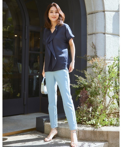 DoCLASSE( ドゥクラッセ)の「裏メッシュ・ストレッチパンツ/ストレート68cm(その他パンツ・レディース・モカ/スモークピンク/オフホワイト/サックスブルー/ライトグレー・15 /9/7/11/13)」の4枚目の写真