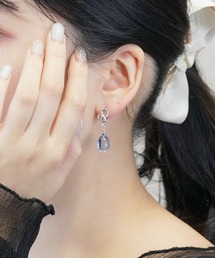 クリアガラスドロップピアス