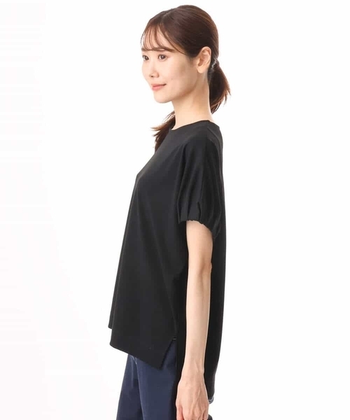 MK MICHEL KLEIN（エムケーミッシェルクラン）の「[UVカット/接触冷感/洗える]ギャザータックスリーブカットソー（Tシャツ/カットソー・レディース・ライトグリーン/ブラック・38）」の5枚目の写真