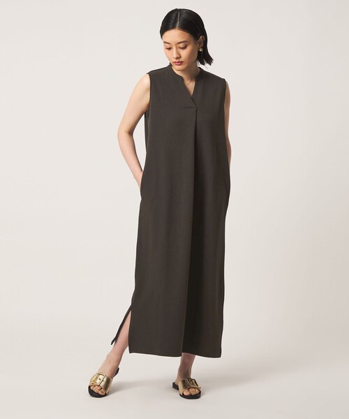 A DAY IN THE LIFE UNITED ARROWS(アデイインザライフユナイテッドアローズ)の「ジャガード スキッパー ノースリーブワンピース <A DAY IN THE LIFE>(ワンピース・レディース・コバルトブルー/ダークブラウン/ブラック/イエロー・FREE)」の5枚目の写真