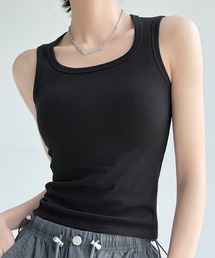 NANEA | 【カップ付き】ワイドスクエアUネック クロップドタンクトップ(タンクトップ)