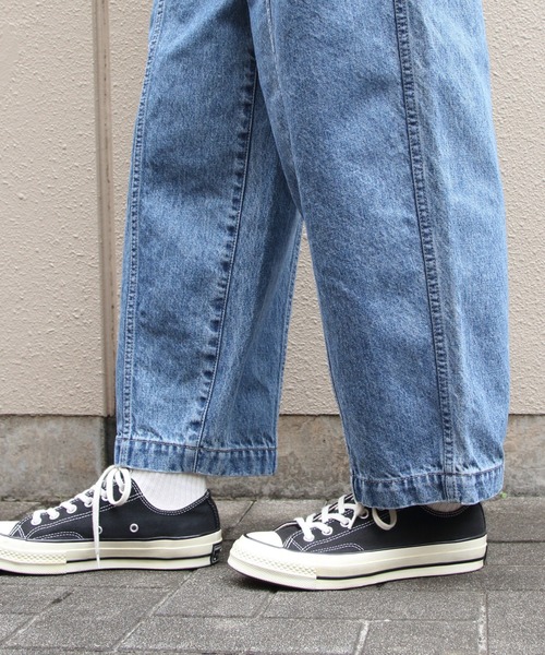 MEYAME（メヤメ）の「MEYAME/メヤメ　デニムワイドタックパンツ　DENIM WIDE TUCK PANTS　MEY-2516（デニムパンツ・レディース・ブルー・0/1）」の5枚目の写真