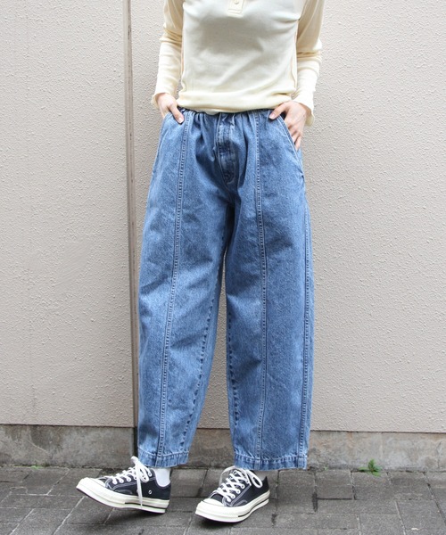 MEYAME（メヤメ）の「MEYAME/メヤメ　デニムワイドタックパンツ　DENIM WIDE TUCK PANTS　MEY-2516（デニムパンツ・レディース・ブルー・0/1）」の8枚目の写真