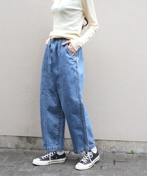 MEYAME（メヤメ）の「MEYAME/メヤメ　デニムワイドタックパンツ　DENIM WIDE TUCK PANTS　MEY-2516（デニムパンツ・レディース・ブルー・0/1）」の7枚目の写真