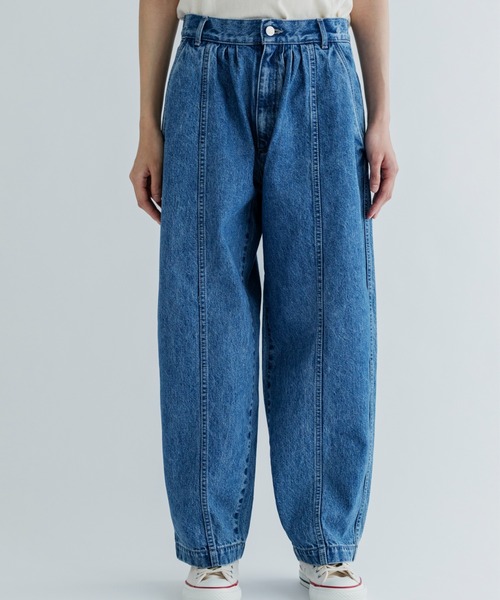 MEYAME（メヤメ）の「MEYAME/メヤメ　デニムワイドタックパンツ　DENIM WIDE TUCK PANTS　MEY-2516（デニムパンツ・レディース・ブルー・0/1）」の12枚目の写真