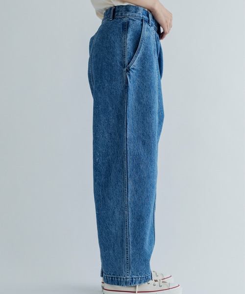 MEYAME（メヤメ）の「MEYAME/メヤメ　デニムワイドタックパンツ　DENIM WIDE TUCK PANTS　MEY-2516（デニムパンツ・レディース・ブルー・0/1）」の13枚目の写真