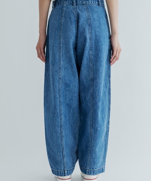 MEYAME（メヤメ）の「MEYAME/メヤメ　デニムワイドタックパンツ　DENIM WIDE TUCK PANTS　MEY-2516（デニムパンツ・レディース・ブルー・0/1）」の14枚目の写真