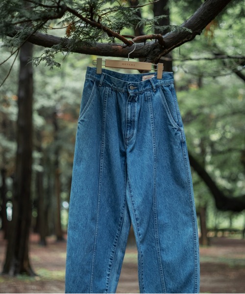 MEYAME（メヤメ）の「MEYAME/メヤメ　デニムワイドタックパンツ　DENIM WIDE TUCK PANTS　MEY-2516（デニムパンツ・レディース・ブルー・0/1）」の15枚目の写真