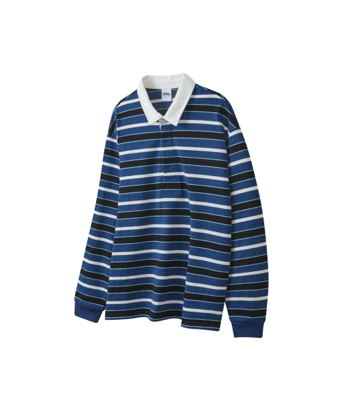 FERNOV(ペルノブ)の「ストライプラグビーTシャツブルー(スウェット・レディース・その他・2/3/1)」の5枚目の写真