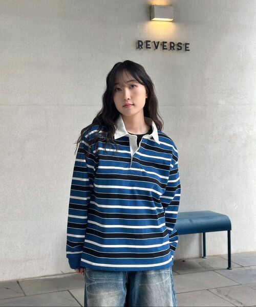 FERNOV(ペルノブ)の「ストライプラグビーTシャツブルー(スウェット・レディース・その他・2/3/1)」の10枚目の写真