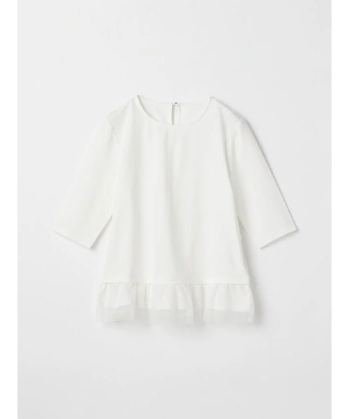 Perfect Suit FActory（パーフェクトスーツファクトリー）の「レースペプラムカットトップス（Tシャツ/カットソー・レディース・ブラック・M）」の12枚目の写真