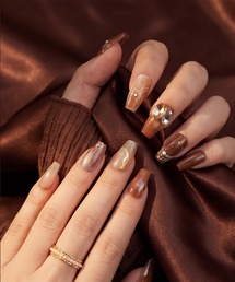 KONVINI（コンビニ）の「【not a nail】水光マグネットデザインネイルチップロングバレリーナ（ネイルシール/ネイルチップ）」