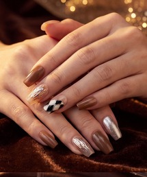 KONVINI（コンビニ）の「【not a nail】水光マグネットデザインネイルチップロングバレリーナ（ネイルシール/ネイルチップ）」