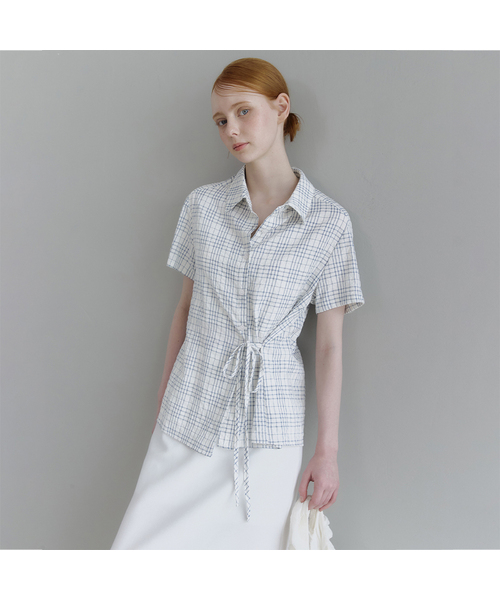 MICANE(ミケーネ)の「ウィラディストラップシャツ(シャツ/ブラウス・レディース・スカイブルー/アイボリー・SMALL/MEDIUM/LARGE/X-LARGE)」の1枚目の写真
