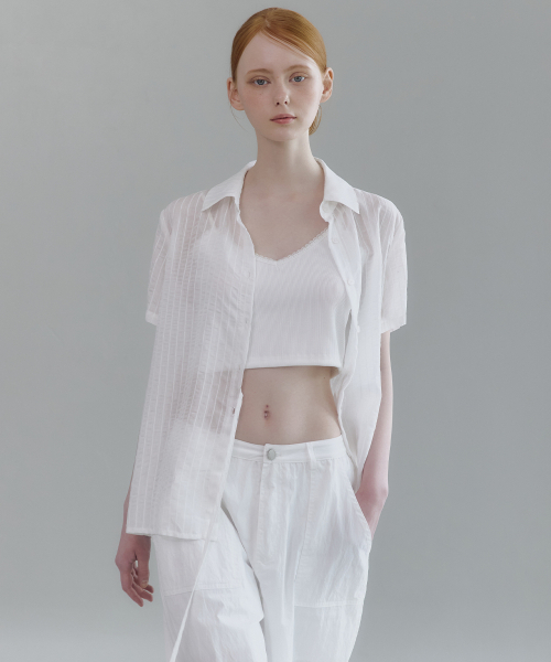 MICANE(ミケーネ)の「ウィラディストラップシャツ(シャツ/ブラウス・レディース・スカイブルー/アイボリー・SMALL/MEDIUM/LARGE/X-LARGE)」の7枚目の写真