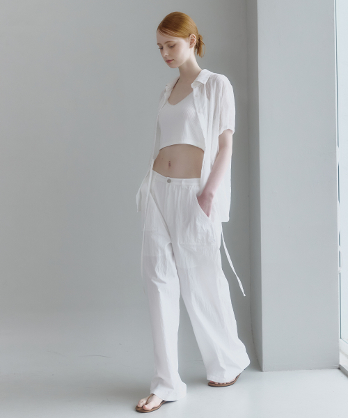 MICANE(ミケーネ)の「ウィラディストラップシャツ(シャツ/ブラウス・レディース・スカイブルー/アイボリー・SMALL/MEDIUM/LARGE/X-LARGE)」の9枚目の写真