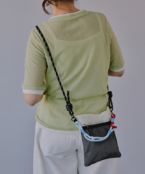 210nouve(トゥージュヌーブ)の「メッシュ ポケット ナイロン ショルダーバッグ(ショルダーバッグ・レディース・イエロー/アイボリー/パープル/ブラック・FREE)」の21枚目の写真