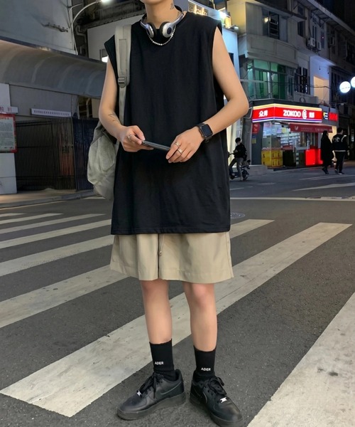 WYZ wear(ダブリューワイジィーウェア)の「オーバーサイズノースリーブTシャツ/ユニセックス(Tシャツ/カットソー・メンズ・チャコールグレー/ブラック/ホワイト・XL/L/M)」の16枚目の写真