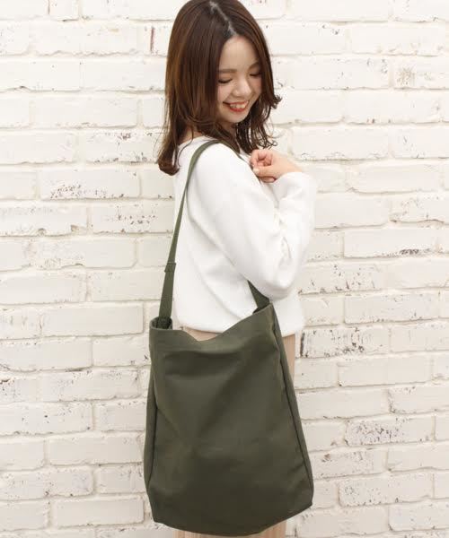 Kastane（カスタネ）の「キャンバストートBAG（ショルダーバッグ・レディース・アイボリー/カーキ/ネイビー・ONE SIZE/FREE）」の3枚目の写真