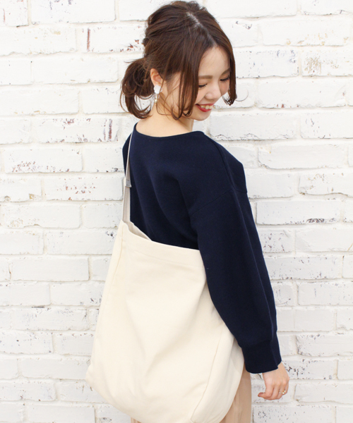 Kastane（カスタネ）の「キャンバストートBAG（ショルダーバッグ・レディース・アイボリー/カーキ/ネイビー・ONE SIZE/FREE）」の2枚目の写真