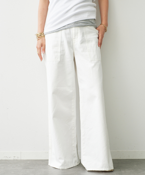 Johnbull（ジョンブル）の「【JOHNBULL/ジョンブル】WORK PANTS（その他パンツ・レディース・ホワイト・38/36/34）」の2枚目の写真