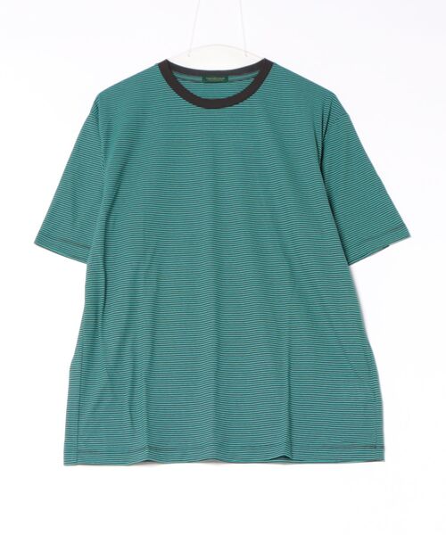 ADAM ET ROPE'(アダムエロペ)の「BORDER T-SHIRT(Tシャツ/カットソー・メンズ・ターコイズブルー/ピンク/イエロー・L/XL/M)」の1枚目の写真