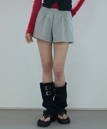 Wide Sweat Shorts Melange Gray