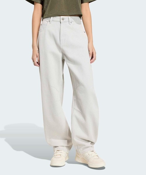 adidas(アディダス)の「ハイライズ バレルレッグ デニムパンツ / アディダスオリジナルス adidas Originals(デニムパンツ・レディース・グレー・26/30/27/30/28/30/30W 30L/31W 30L/32W 30L/29/30/33W 30L/34W 30L/25/30)」の2枚目の写真