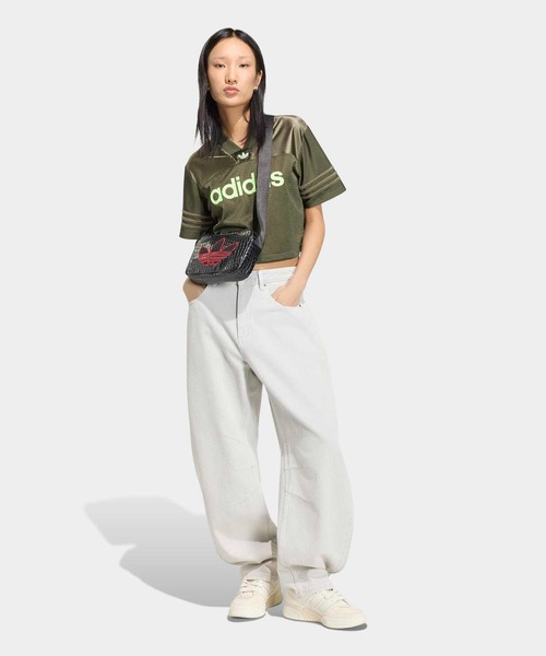 adidas(アディダス)の「ハイライズ バレルレッグ デニムパンツ / アディダスオリジナルス adidas Originals(デニムパンツ・レディース・グレー・26/30/27/30/28/30/30W 30L/31W 30L/32W 30L/29/30/33W 30L/34W 30L/25/30)」の6枚目の写真