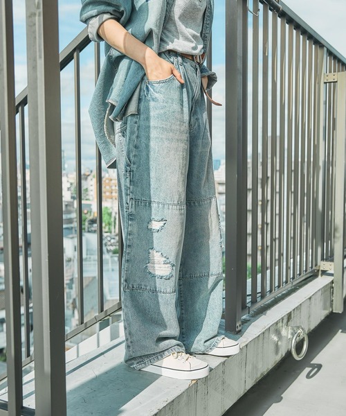 niko and...（ニコアンド）の「ボーイフレンドニーパンツ　[NKJ 2026AW]（デニムパンツ・レディース・クリアブルー/ブルー/ベージュ・LARGE/MEDIUM）」の3枚目の写真