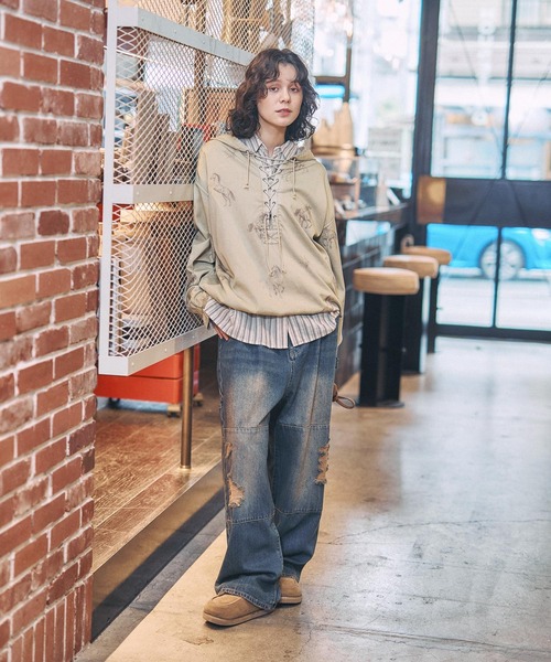 niko and...（ニコアンド）の「ボーイフレンドニーパンツ　[NKJ 2026AW]（デニムパンツ・レディース・クリアブルー/ブルー/ベージュ・LARGE/MEDIUM）」の16枚目の写真