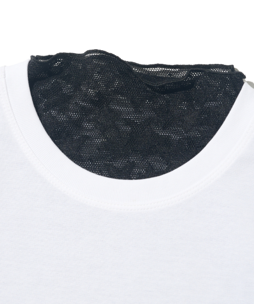 CARGOBROS FOR WOMAN(カーゴブロスフォーウィメン)の「スタシースルーロングスリーブレイヤード半袖Tシャツセット(ブラック/アイボリー)(Tシャツ/カットソー・レディース・その他・FREE)」の5枚目の写真