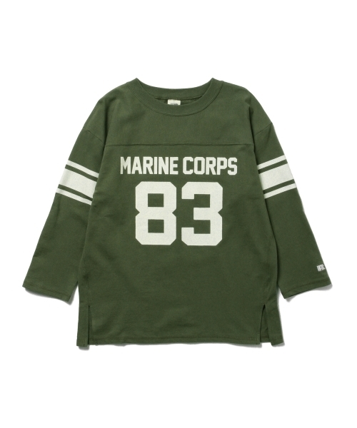 B:MING by BEAMS（ビーミングバイビームス）の「RUSSELL ATHLETIC×ビーミング by ビームス / 別注 ミニ裏毛7分袖Tシャツ（Tシャツ/カットソー・レディース・ホワイト/ホワイト系その他/オリーブ・ONE SIZE）」の9枚目の写真