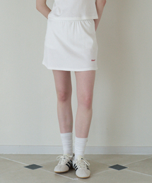 50s EMBROIDERED MINI PANTSKIRT_WHITE