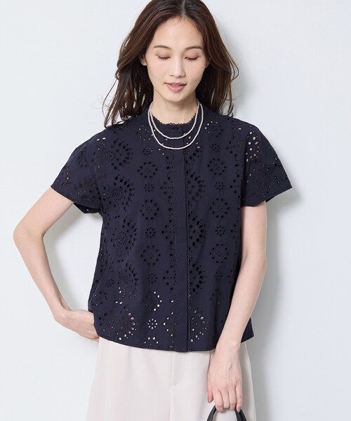 Reflect（リフレクト）の「【通勤◎】カットワーク刺繍レース シャツブラウス（シャツ/ブラウス・レディース・マスタード/ホワイト/ブラウン系その他/ネイビー・07/09/11/13/15 /17）」の16枚目の写真