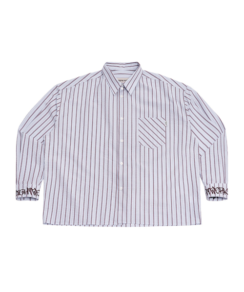 NIGHTWORKDEPT(ナイトワークデプト)の「Oversized Archive Stripe Shirt_Blue(シャツ/ブラウス・レディース・その他・MEDIUM/SMALL)」の1枚目の写真