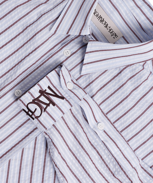 NIGHTWORKDEPT(ナイトワークデプト)の「Oversized Archive Stripe Shirt_Blue(シャツ/ブラウス・レディース・その他・MEDIUM/SMALL)」の3枚目の写真