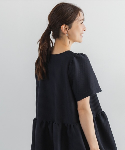 Sono（ソーノ）の「【新作 8/5発売】【【SONO/ソーノ】レイシーJQ　フレアプルオーバー（Tシャツ/カットソー・レディース・ネイビー/ホワイト/ブラック・F）」の6枚目の写真