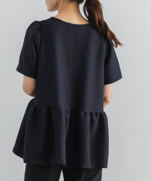 Sono（ソーノ）の「【新作 8/5発売】【【SONO/ソーノ】レイシーJQ　フレアプルオーバー（Tシャツ/カットソー・レディース・ネイビー/ホワイト/ブラック・F）」の9枚目の写真