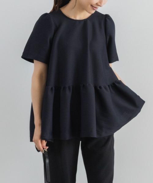 Sono（ソーノ）の「【新作 8/5発売】【【SONO/ソーノ】レイシーJQ　フレアプルオーバー（Tシャツ/カットソー・レディース・ネイビー/ホワイト/ブラック・F）」の10枚目の写真