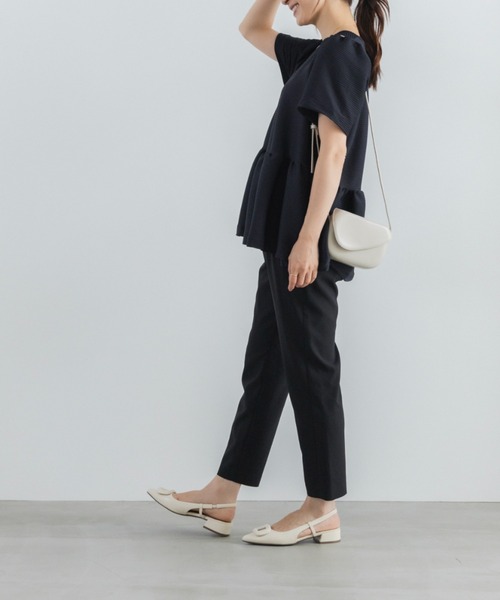 Sono（ソーノ）の「【新作 8/5発売】【【SONO/ソーノ】レイシーJQ　フレアプルオーバー（Tシャツ/カットソー・レディース・ネイビー/ホワイト/ブラック・F）」の12枚目の写真
