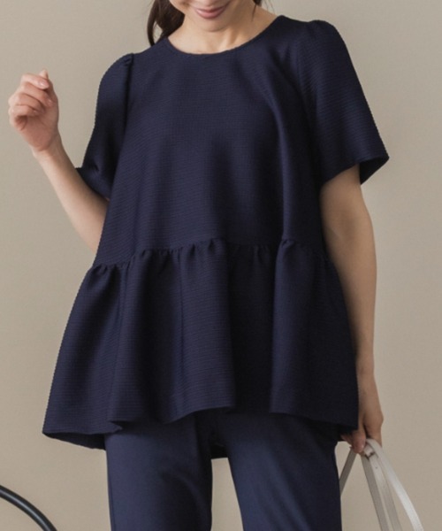 Sono（ソーノ）の「【新作 8/5発売】【【SONO/ソーノ】レイシーJQ　フレアプルオーバー（Tシャツ/カットソー・レディース・ネイビー/ホワイト/ブラック・F）」の13枚目の写真