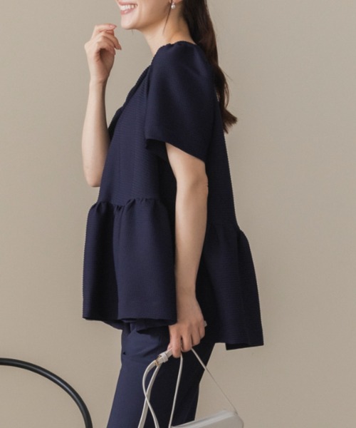 Sono（ソーノ）の「【新作 8/5発売】【【SONO/ソーノ】レイシーJQ　フレアプルオーバー（Tシャツ/カットソー・レディース・ネイビー/ホワイト/ブラック・F）」の14枚目の写真