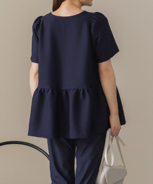Sono（ソーノ）の「【新作 8/5発売】【【SONO/ソーノ】レイシーJQ　フレアプルオーバー（Tシャツ/カットソー・レディース・ネイビー/ホワイト/ブラック・F）」の15枚目の写真