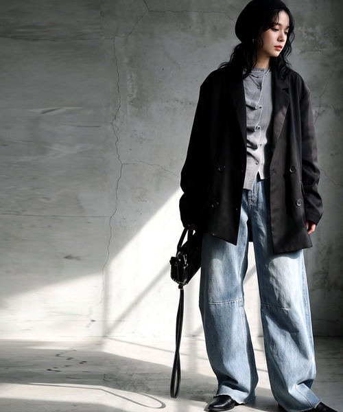 antiqua(アンティカ)の「カシミヤタッチ ドレープ ニットカーディガン(ニット/セーター・レディース・ブラック/杢グレー/ブルー・ONESIZE)」の9枚目の写真