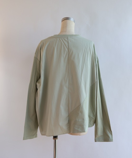 etre relie(エトレリー)の「布帛切替アシメプルオーバー(Tシャツ/カットソー・レディース・オフホワイト/ミント/サックスブルー/チャコールグレー・MEDIUM)」の8枚目の写真