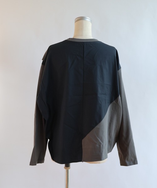 etre relie(エトレリー)の「布帛切替アシメプルオーバー(Tシャツ/カットソー・レディース・オフホワイト/ミント/サックスブルー/チャコールグレー・MEDIUM)」の10枚目の写真