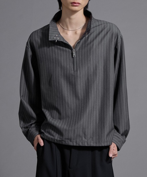 Loose/ルース（ルース）の「ファイヤーマンフック ハイネックハーフジップドローコード長袖シャツ（シャツ/ブラウス・メンズ・ブラック/バーガンディー/グレー・M/S/L）」の7枚目の写真